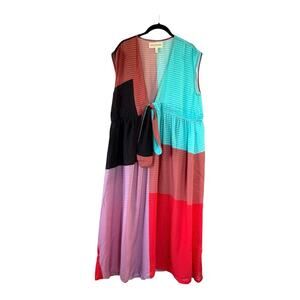 Mara Hoffman Katinka Colorblock Swim Coverup Dress Size M